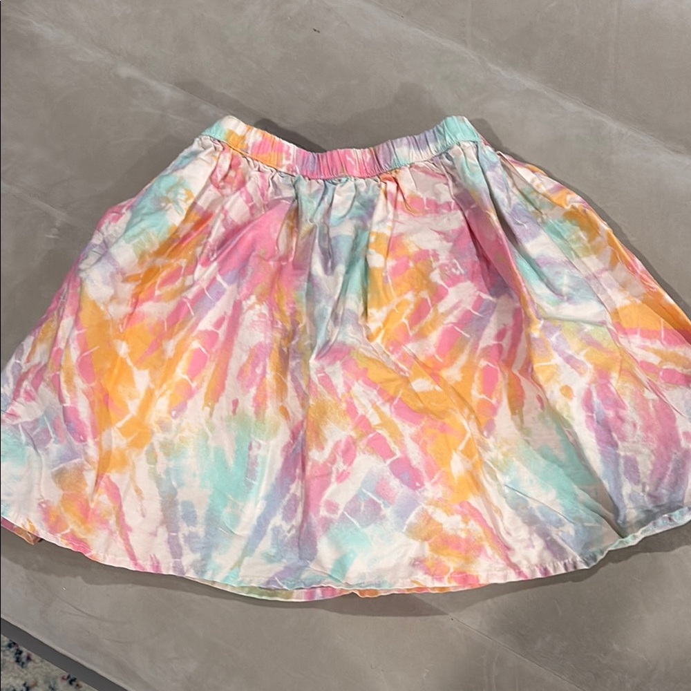 H&M Pink and Orange Mini Skater Skirt